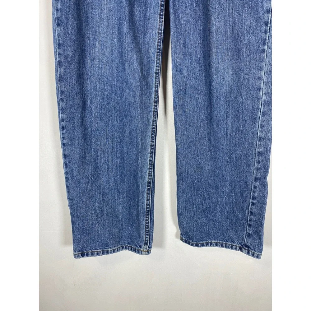 Arizona Relaxed 36x34 Medium Wash Jeans Straight Leg Distressed Hem Denim